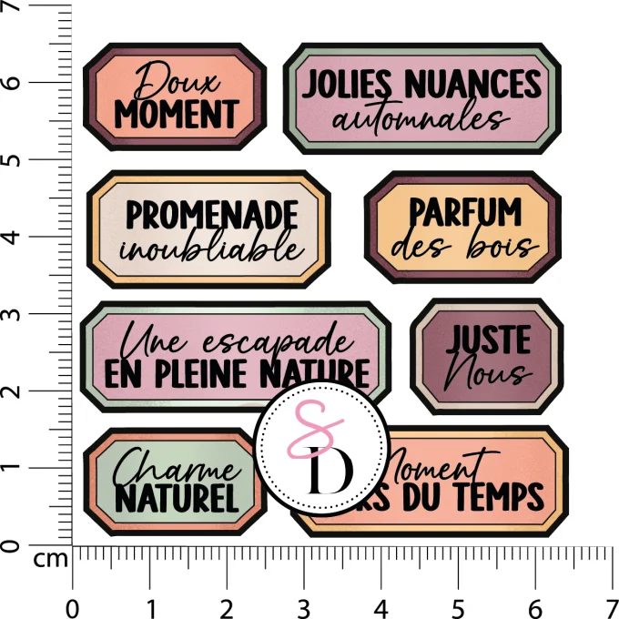 Tampon Caoutchouc – Set d’étiquettes – Au cœur de la forêt