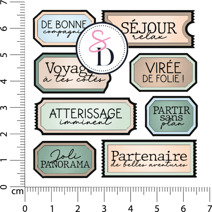 Tampon caoutchouc - SET D'ÉTIQUETTES - Carnet de Bord