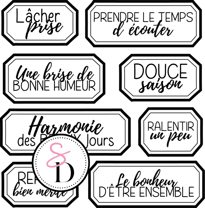 Tampon caoutchouc – Set d'étiquette - Rêverie Bohémienne