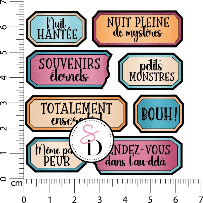 Tampon caoutchouc Set étiquettes Frissons Mexicains Scrap Didi