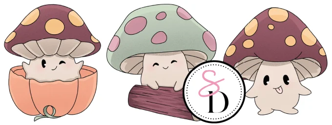 Tampon Caoutchouc – Trio de Champignons Farceurs – Au cœur de la forêt
