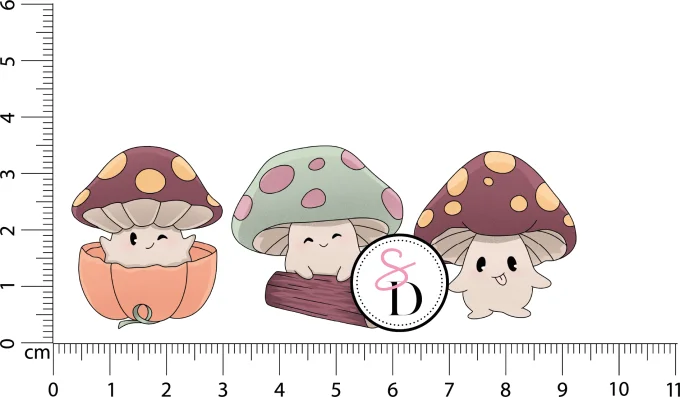 Tampon Caoutchouc – Trio de Champignons Farceurs – Au cœur de la forêt