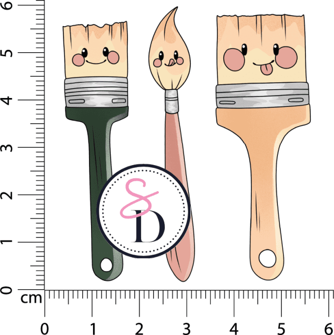 Tampon caoutchouc – TRIO DE PINCEAUX FARCEURS – Au pays des artistes