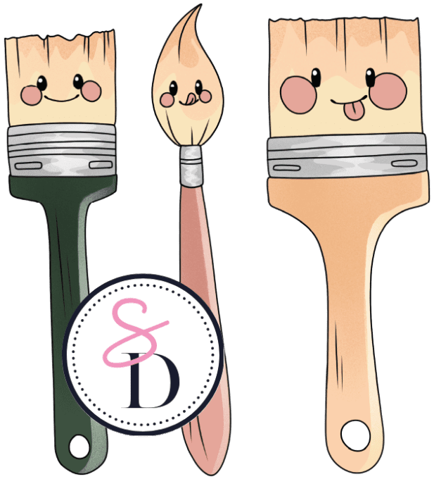 Tampon caoutchouc – TRIO DE PINCEAUX FARCEURS – Au pays des artistes
