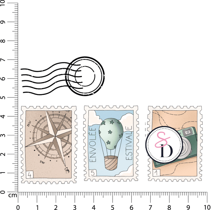Tampons caoutchouc - TRIO DE TIMBRES - Carnet de Bord