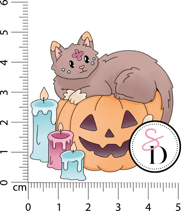Tampon caoutchouc Chat ensorcelé Halloween Frissons Mexicains Scrap Didi