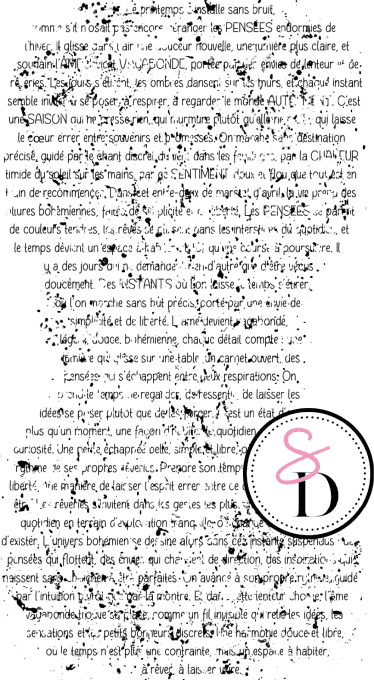 Tampon caoutchouc - Fond texte grunge - Rêverie Bohémienne