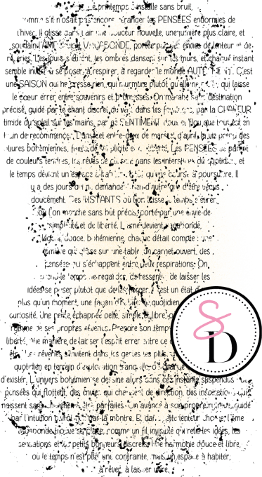 Tampon caoutchouc - Fond texte grunge - Rêverie Bohémienne