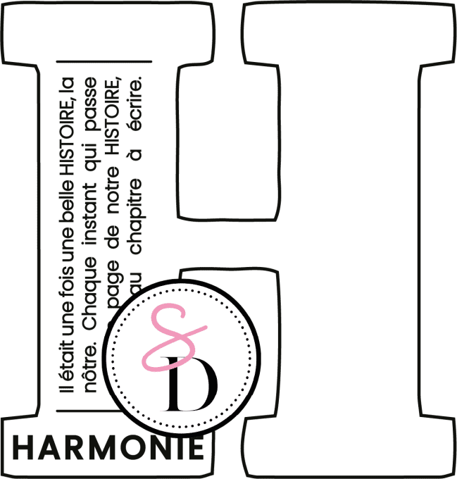 Tampon caoutchouc - Lettre définition H Harmonie - Rêverie Bohémienne