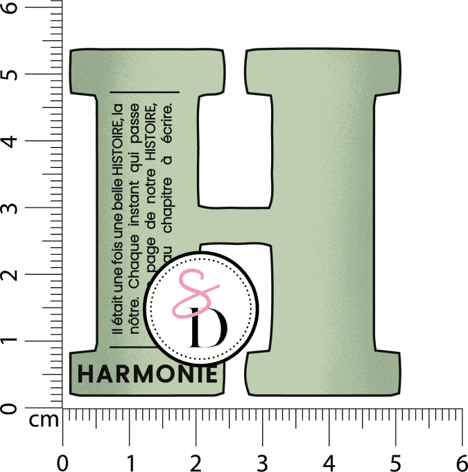 Tampon caoutchouc - Lettre définition H Harmonie - Rêverie Bohémienne