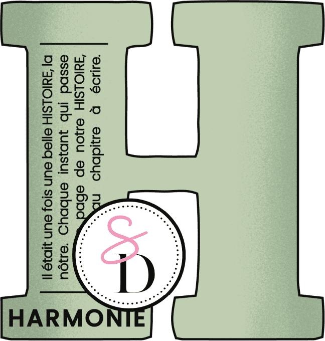 Tampon caoutchouc - Lettre définition H Harmonie - Rêverie Bohémienne