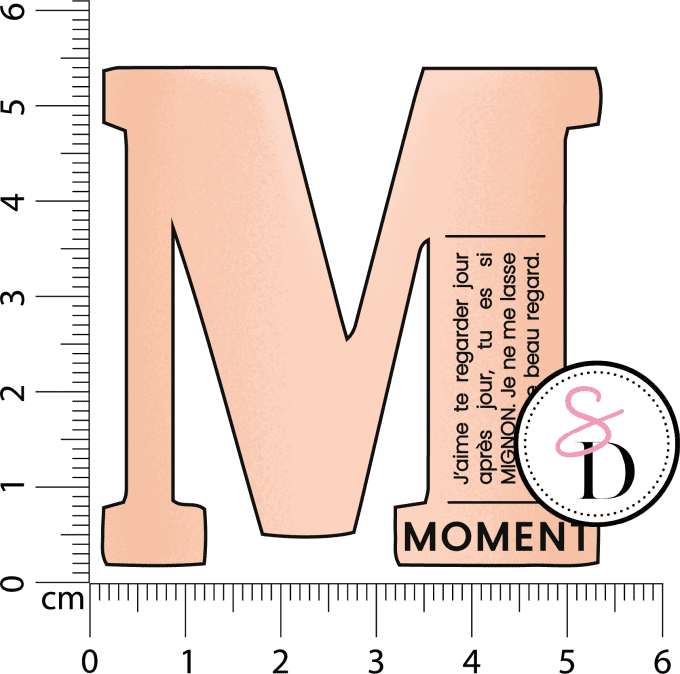 Tampon caoutchouc - Lettre définition M Moment - Rêverie Bohémienne