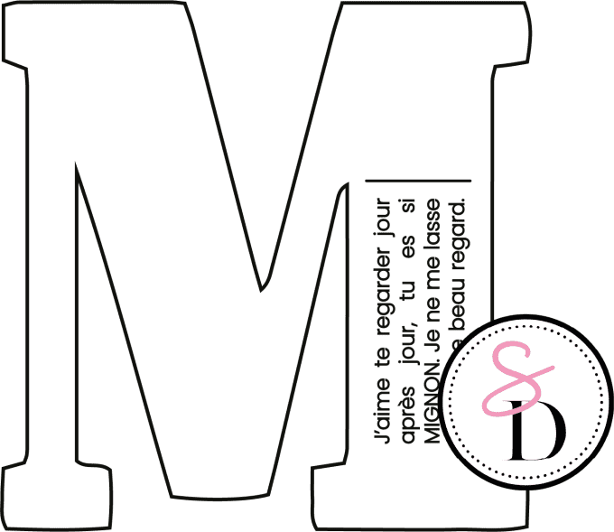 Tampon caoutchouc - Lettre définition M Moment - Rêverie Bohémienne