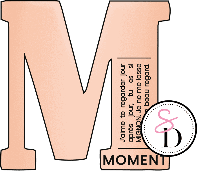 Tampon caoutchouc - Lettre définition M Moment - Rêverie Bohémienne