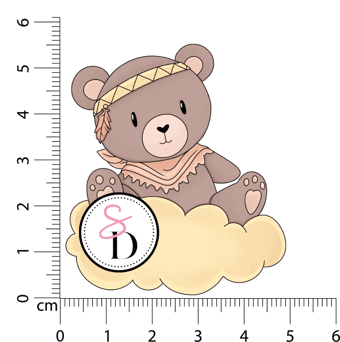 Tampon caoutchouc - Ourson bohémien - Rêverie Bohémienne