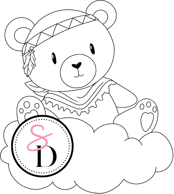 Tampon caoutchouc - Ourson bohémien - Rêverie Bohémienne