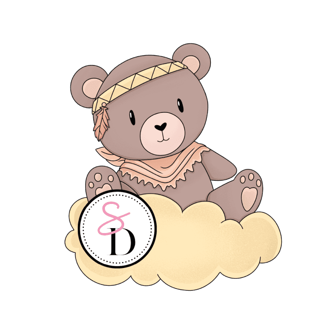 Tampon caoutchouc - Ourson bohémien - Rêverie Bohémienne