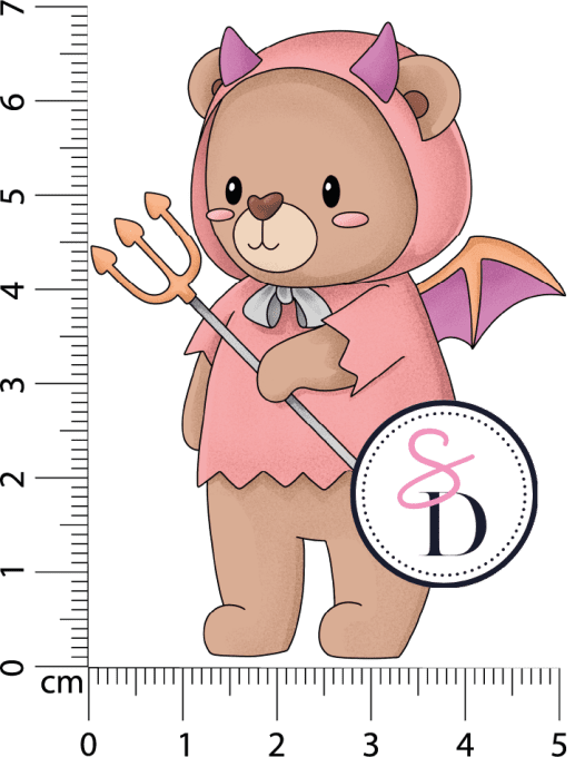 Tampon caoutchouc – OURSON DIABLE – Doux Frissons
