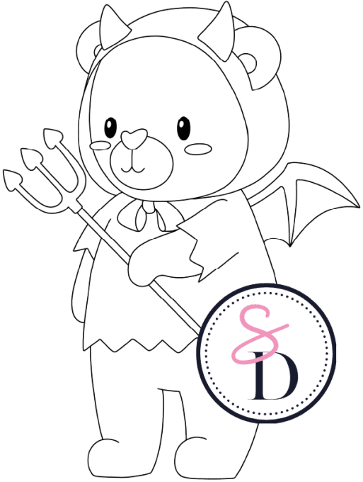Tampon caoutchouc – OURSON DIABLE – Doux Frissons