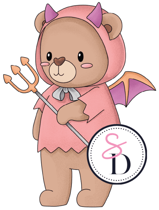 Tampon caoutchouc – OURSON DIABLE – Doux Frissons