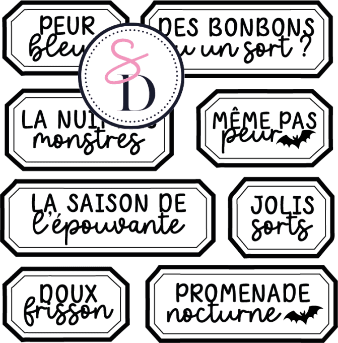 Tampon caoutchouc – SET D'ÉTIQUETTES – Doux Frissons