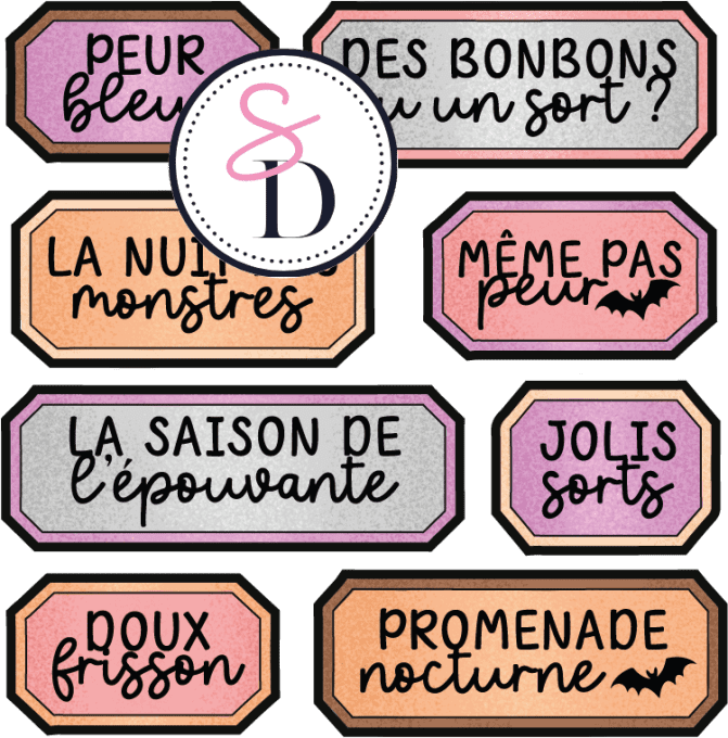 Tampon caoutchouc – SET D'ÉTIQUETTES – Doux Frissons