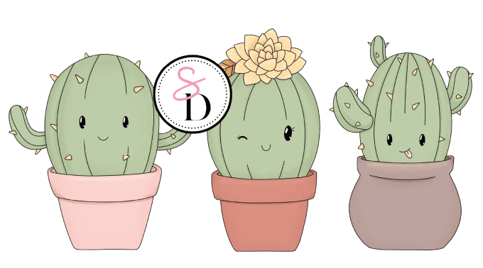 Tampon caoutchouc - Trio de cactus - Rêverie Bohémienne