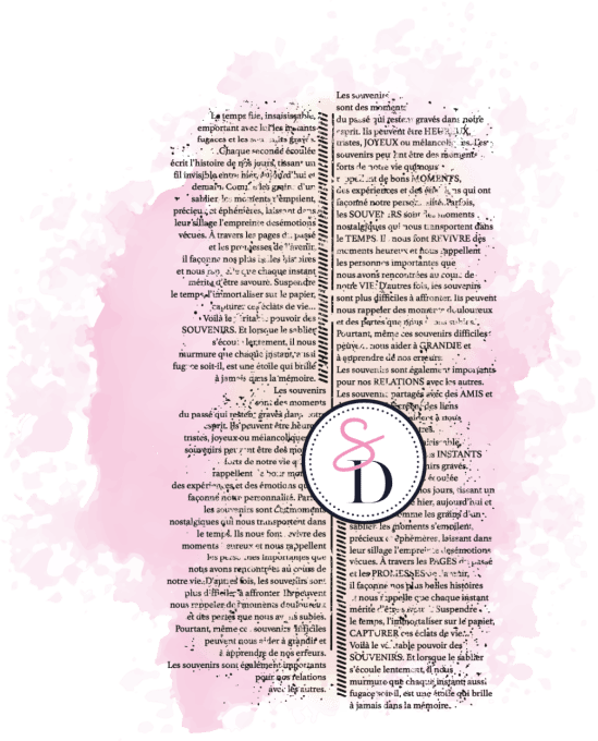 Tampon caoutchouc - Fond texte grunge - Le sablier du temps