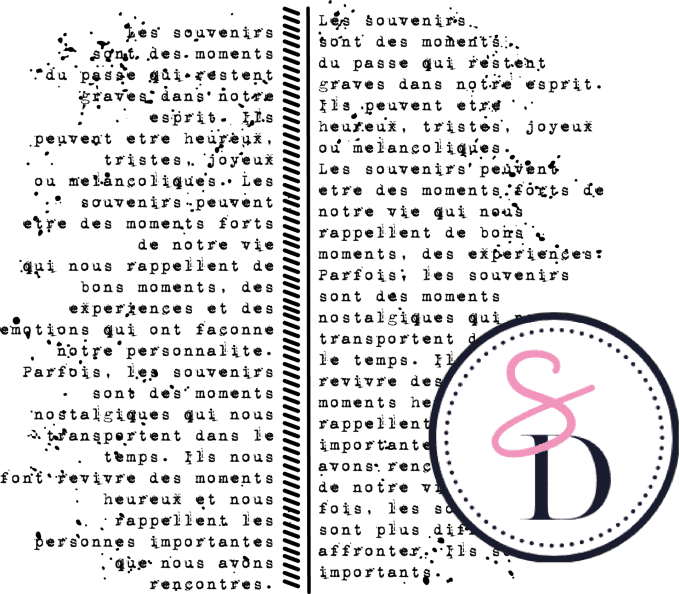 Tampon caoutchouc - fond texte grunge [Le chemin des créations]