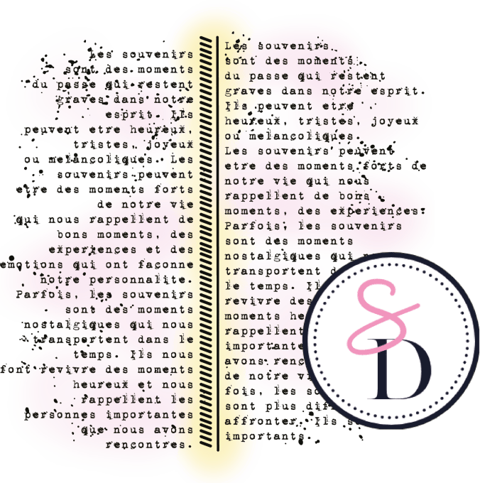 Tampon caoutchouc - fond texte grunge [Le chemin des créations]