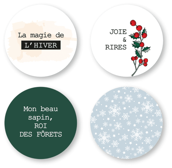 Badges 25mm Mon beau sapin - La magie de l'hiver