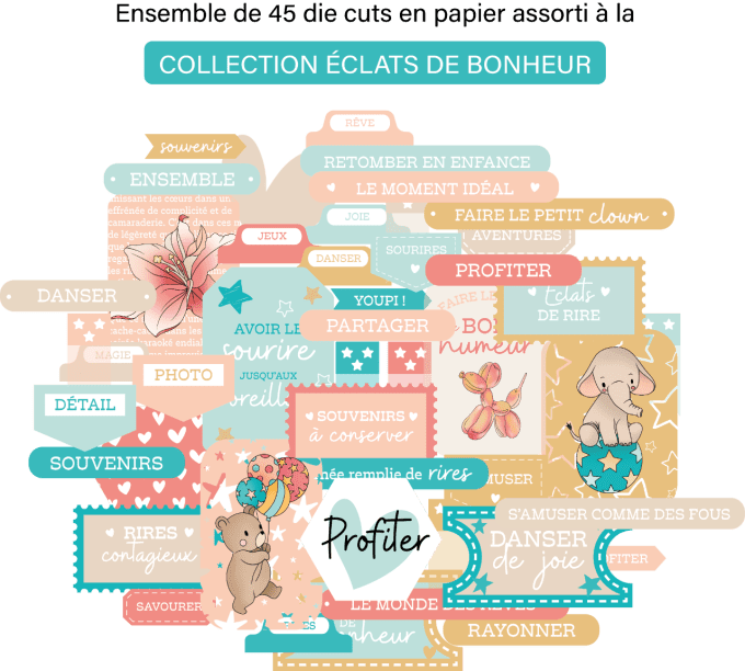 Die cuts papier ÉCLATS DE BONHEUR