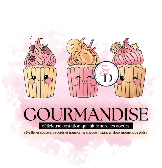 Tampon caoutchouc - Trio de cupcakes - Au pays des gourmandises