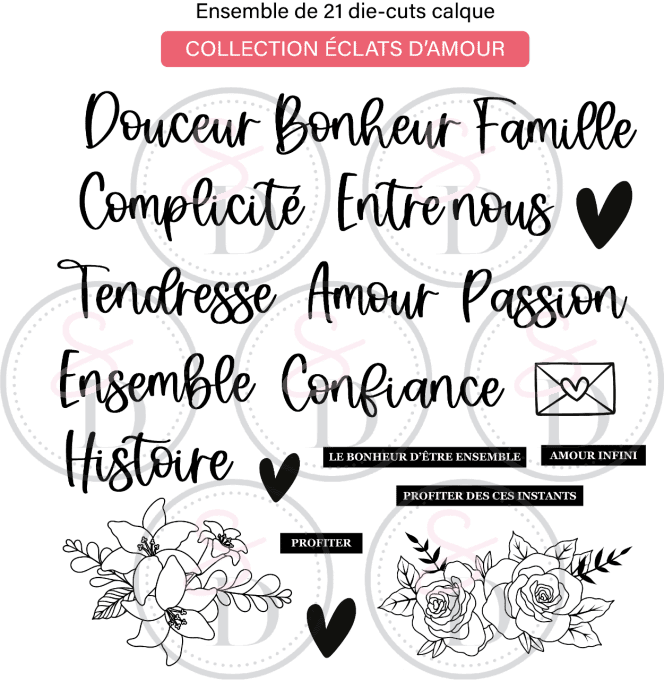 Die cuts calque #1 ÉCLATS D'AMOUR
