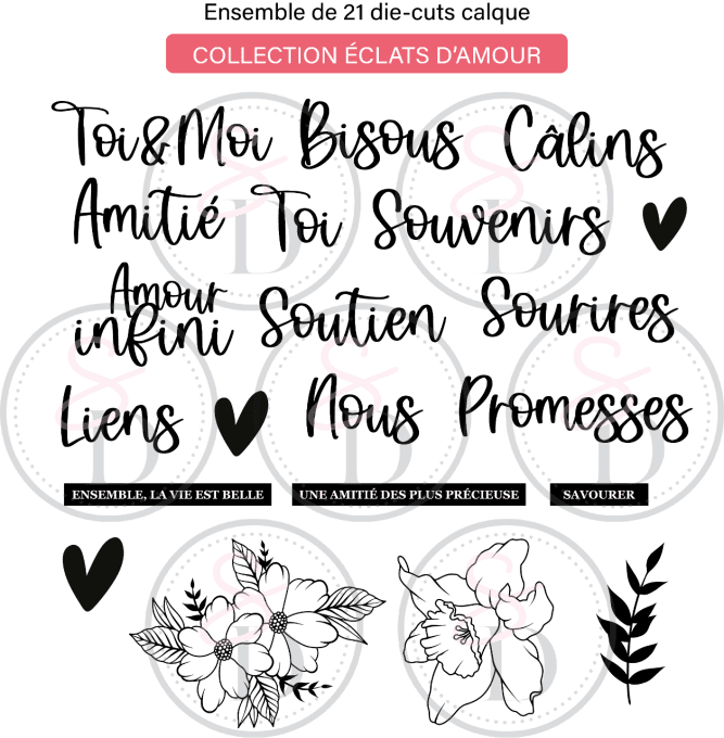 Die cuts calque #2 ÉCLATS D'AMOUR