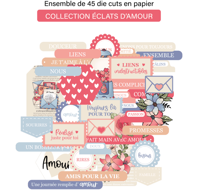 Die cuts papier ÉCLATS D'AMOUR