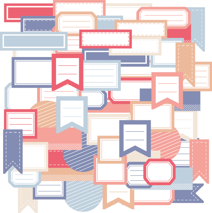 Étiquettes découpées - Éclats d'amour