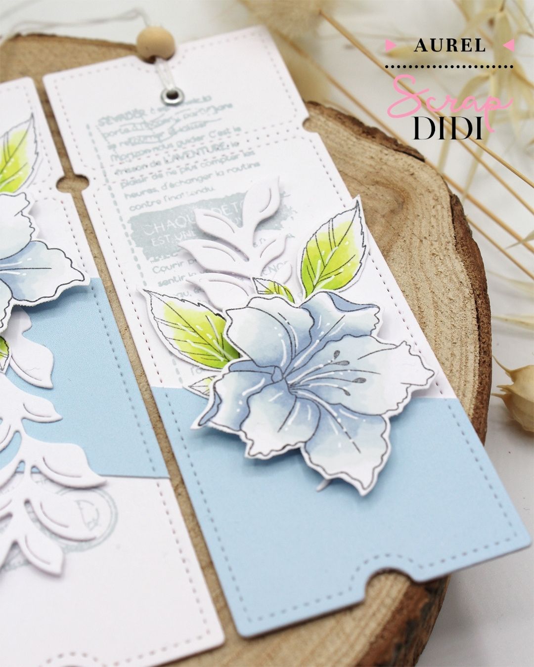 Trio de marque-pages floraux scrapbooking avec die Ticket et collection Carnet de bord Trio de marque-pages floraux scrapbooking avec die Ticket et collection Carnet de bord