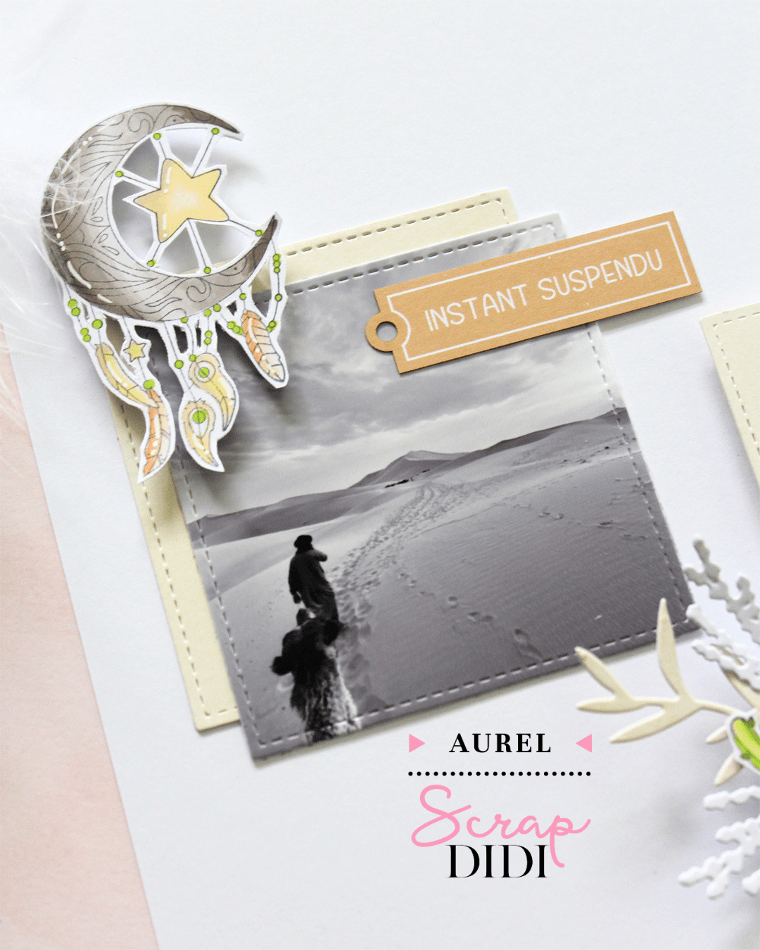 Page scrap La douceur du naturel avec collection Rêveries Bohémiennes et découpes couture Page scrap La douceur du naturel avec collection Rêveries Bohémiennes et découpes couture