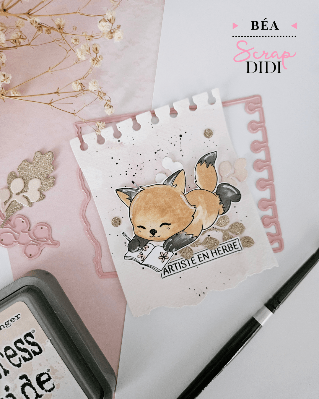 Deux tags Halloween réalisés en scrapbooking avec la capsule Doux Frissons et colorisés aux Neocolors II