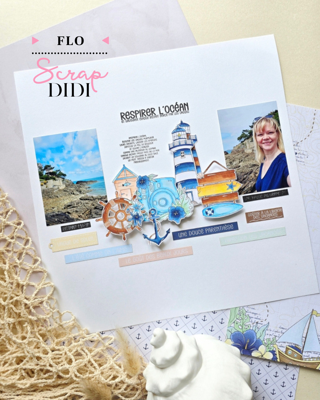 Page scrap Respirer l’océan avec collection Un air marin et photos de bord de mer Page scrap Respirer l’océan avec collection Un air marin et photos de bord de mer