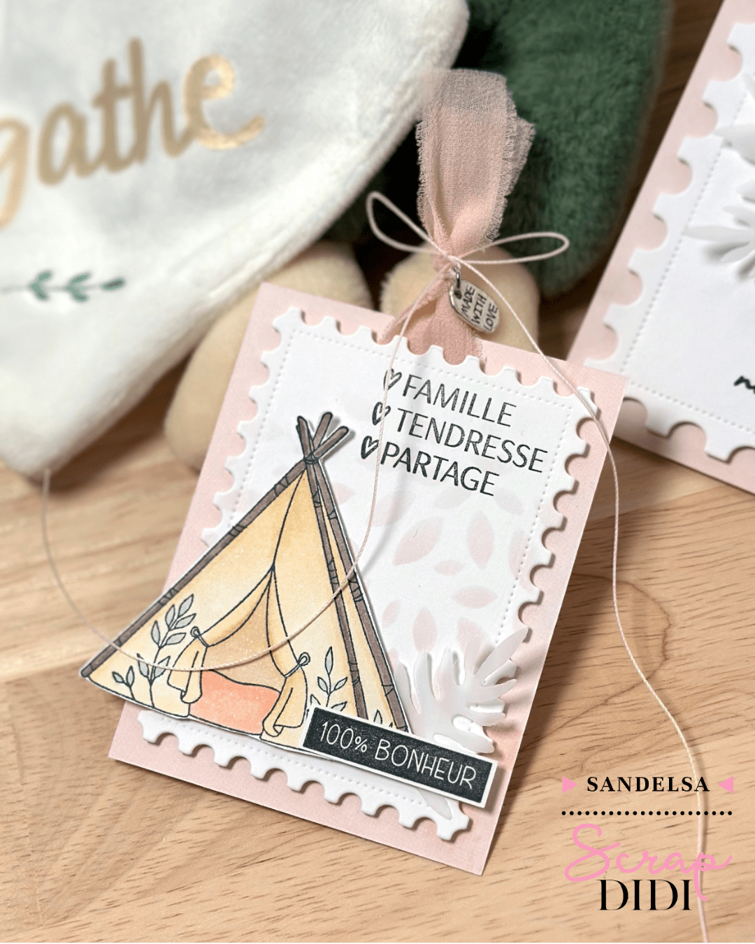 Carte et étiquette de naissance personnalisées scrap avec collection Rêverie Bohémienne Carte et étiquette de naissance personnalisées scrap avec collection Rêverie Bohémienne